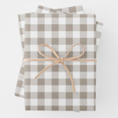 Taupe Beige White Pset Pattern Inpakpapier Vel (In situ)