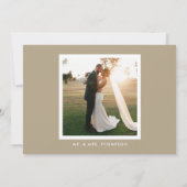 Taupe Best Day Ever Wedding Announding Aankondiging (Achterkant)