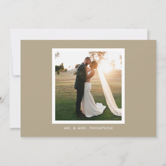 Taupe Best Day Ever Wedding Announding Aankondiging (Achterkant)