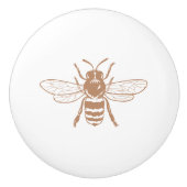 Taupe | bijenillustratie keramische knop (Voorkant)
