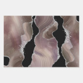 Taupe & Black Agate met Zilver Glitter Inpakpapier Vel (Voorkant)