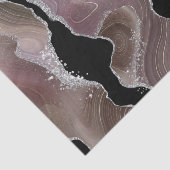 Taupe & Black Agate met Zilveren Glitter Geode Tissuepapier (Detail)