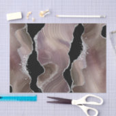 Taupe & Black Agate met Zilveren Glitter Geode Tissuepapier (Craft)