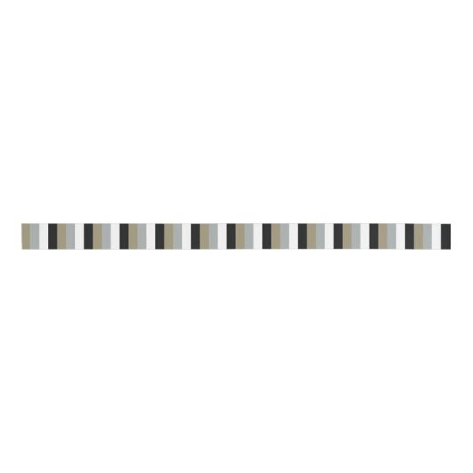 Taupe Black Grey Bold Stripe Grosgrain Ribbon Grosgrain Lint (Voorkant)