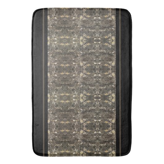 Taupe Black Marmer Stripe Badmat (Voorkant Verticaal)