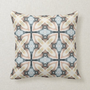 Taupe & blauw subtiel de waterverfontwerp van het kussen