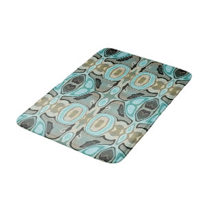 Taupe Blauwgroen Aqua Turquoise Bali Batik Pattern Badmat