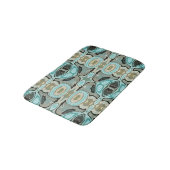 Taupe Blauwgroen Aqua Turquoise Bali Batik Pattern Badmat (Gekanteld)