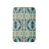 Taupe Blauwgroen Aqua Turquoise Bali Batik Pattern Badmat (Voorkant Verticaal)