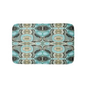 Taupe Blauwgroen Aqua Turquoise Bali Batik Pattern Badmat (Voorkant)