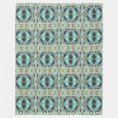 Taupe Blauwgroen Aqua Turquoise Hip Bohemian Bali  Fleece Deken (Voorkant)
