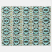 Taupe Blauwgroen Aqua Turquoise Hip Bohemian Bali  Fleece Deken (Voorkant (Horizontaal))