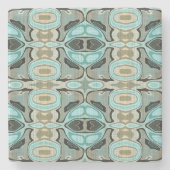 Taupe Blauwgroen Aqua Turquoise Hip Bohemian Bali  Stenen Onderzetter (Voorkant)