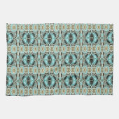 Taupe Blauwgroen Aqua Turquoise Hip Bohemian Bali Theedoek (Horizontaal)