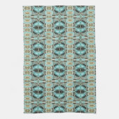 Taupe Blauwgroen Aqua Turquoise Hip Bohemian Bali Theedoek (Verticaal)