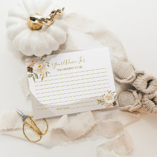 Taupe Bloemige Geslachtsonafhankelijke Baby Shower Informatiekaartje