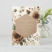 Taupe Bloom Romantische Trouwdag Kaart (Staand voorkant)
