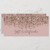 Taupe Blush Pink Bronze Glitter Cadeaubon (Voorkant / Achterkant)