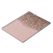 Taupe Blush Pink Bronze Roos Gold Glitter Glam Notitieboek (Linkerzijde)