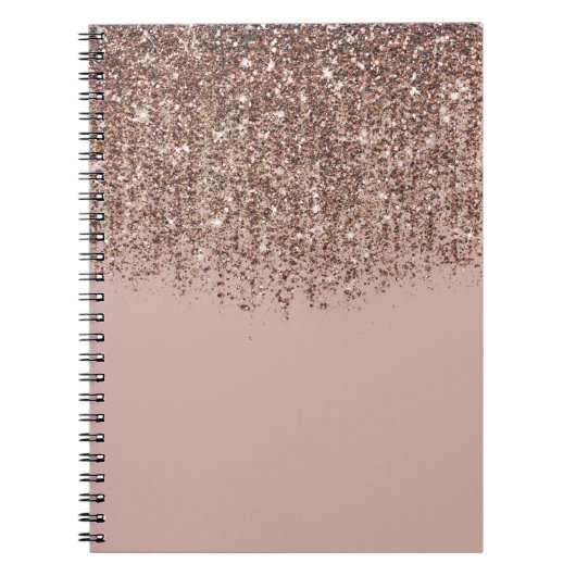 Taupe Blush Pink Bronze Roos Gold Glitter Glam Notitieboek (Voorkant)