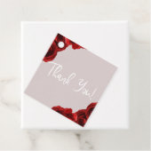 Taupe Blush Red Waterverf Rozen Moderne bruiloft Bedankjes Labels (In situ)