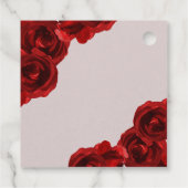 Taupe Blush Red Waterverf Rozen Moderne bruiloft Bedankjes Labels (Achterkant)