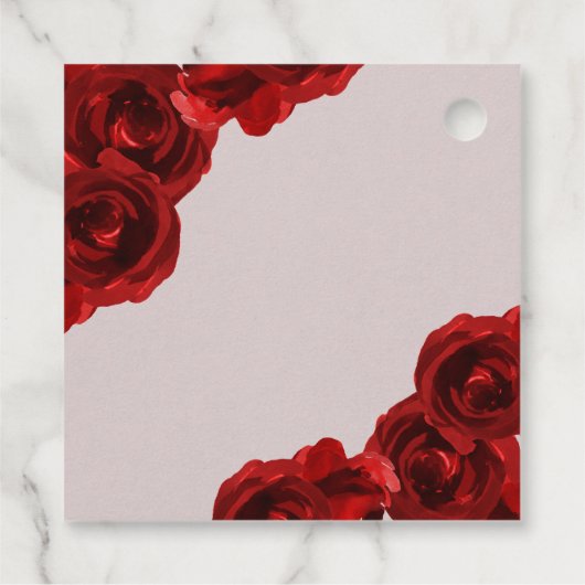Taupe Blush Red Waterverf Rozen Moderne bruiloft Bedankjes Labels (Achterkant)