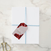 Taupe Blush Red Waterverf Rozen Moderne bruiloft Cadeaulabel (Met Touw)