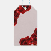 Taupe Blush Red Waterverf Rozen Moderne bruiloft Cadeaulabel (Achterkant)