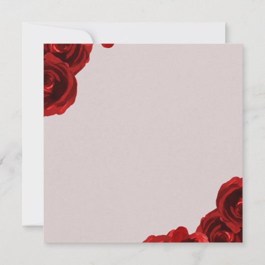 Taupe Blush Red Waterverf Rozen Moderne bruiloft Kaart (Achterkant)