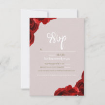 Taupe Blush Rode Watercolor Rozen Moderne Trouw