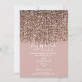 Taupe Blush Rose Goud Glitter Bruiloft Feest Kaart (Voorkant)