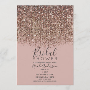 Taupe Blush Roze Brons Goud Glitters Bruiloft Brid Kaart
