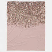Taupe Blush Roze Goud Bronzen Glitter Cascade Fleece Deken (Voorkant)
