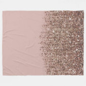 Taupe Blush Roze Goud Bronzen Glitter Cascade Fleece Deken (Voorkant (Horizontaal))