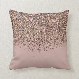 Taupe Blush Roze Goud Bronzen Glitter Cascade Kussen