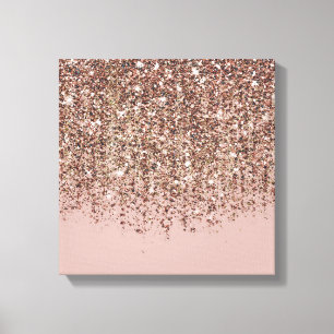 Taupe Blush Roze Roest Bruin Goud Glitters Glamour Canvas Afdruk