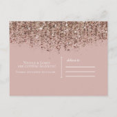 Taupe Blush roze Rose Bronze Glitter Save the Date Aankondigingskaart (Achterkant)