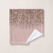 Taupe Blush Roze Rose Bronze Gold Glitter Glam Bad Handdoek (Wasdoekje)