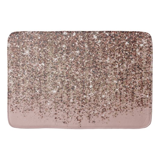 Taupe Blush Roze Rose Bronze Gold Glitter Glam Badmat (Voorkant)