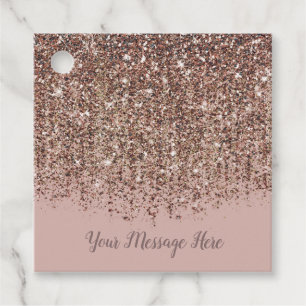 Taupe Blush Roze Rose Bronze Gold Glitter Glam Bedankjes Labels