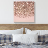 Taupe Blush Roze Rose Bronze Gold Glitter Glam Canvas Afdruk (Insitu (Slaapkamer))