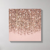 Taupe Blush Roze Rose Bronze Gold Glitter Glam Canvas Afdruk (Voorkant)