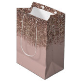 Taupe Blush Roze Rose Bronze Gold Glitter Glam Medium Cadeauzakje (Voorkant Gekanteld)