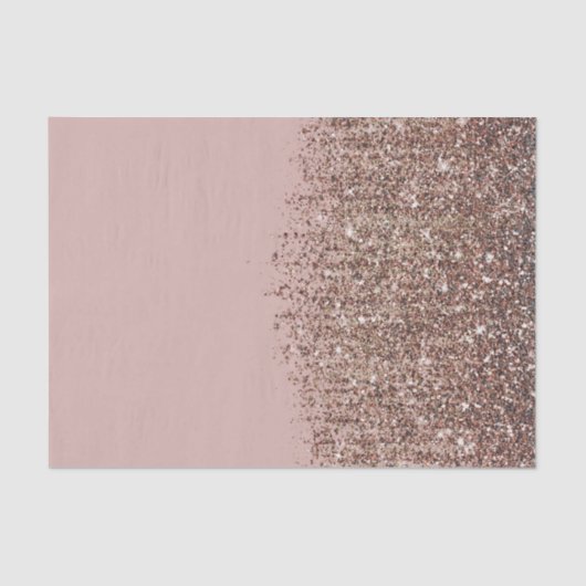 Taupe Blush Roze Rose Bronze Gold Glitter Glam Tissuepapier (Voorkant)