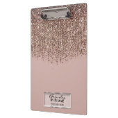 Taupe Blush roze Rose Gold Bronze Glitter Cascade Klembord (Links)
