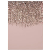 Taupe Blush roze Rose Gold Bronze Glitter Cascade Klembord (Achterkant)