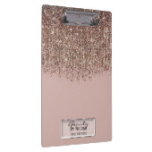 Taupe Blush roze Rose Gold Bronze Glitter Cascade Klembord (Rechts)