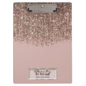 Taupe Blush roze Rose Gold Bronze Glitter Cascade Klembord (Voorkant)