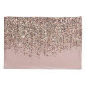 Taupe Blush roze Rose Gold Bronze Glitter Cascade Kussensloop (Achterkant)